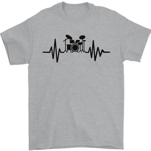 Kit Batería Pulse Ecg Baterista Tocar la Tambor Camiseta Hombre 100% Algodón - Imagen 1 de 28