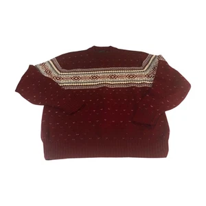 Vintage Puritan Mens Sweater Large Fair Isle 100% Wool Crewneck USA Made - Picture 1 of 6