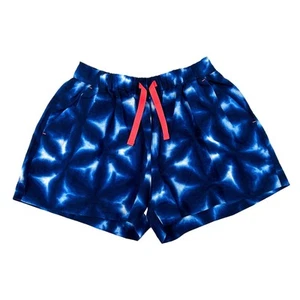 NWT Crewcuts Girls Blue White Dye Print Linen Blend Pull On Drawstring Shorts 10 - Picture 1 of 5
