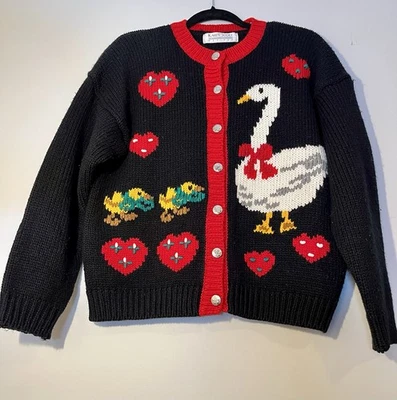 Suéter De Colección Años 90 Karen Scott Cottagecore Abuela Navidad Ganso, Pequeño Grande Foto 1 de 4