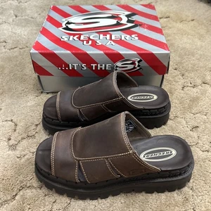 Vintage Skechers Jammer Damen 9 Sandalen robuste Schuhe braun Leder klobig Y2K - Bild 1 von 24
