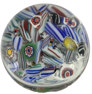 HEIDGLAS "Horizontal Cane" KUNSTGLAS BRIEFBESCHWERER 3,40" Durchmesser Vintage Signiert - Bild 1 von 6