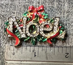 Spilla Vintage Natale Noel Strass - Foto 1 di 4