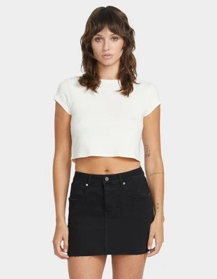 VOLCOM Dropping In Black Denim Mini Skirt Women's 24 NWT - Image 1 of 3