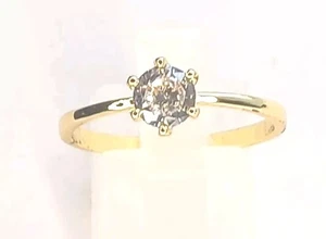 9ct Gold on silver solitaire ring size L - Picture 1 of 5