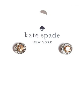 Pendientes Kate Spade You're A Gem Pave Halo Champagne Plata Multi KL467 Nuevos Foto 1 de 4