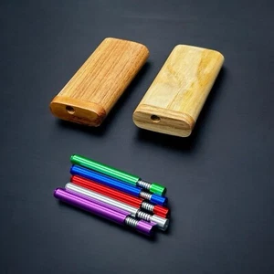 "2x Dugout de madera de nogal + 5 One Hitters autolimpiantes | Juego de fumar de 4""" - Imagen 1 de 5