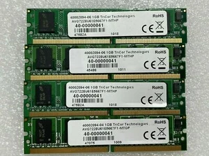 LOT OF 4 TRICOR 1GB 40-00000041 AVG7228U61E5667F1-MTHP/MTGP DDR2 Memory - Picture 1 of 3