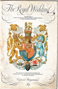 The Royal Wedding Of Lady Diana And Prince Charles Official Program 1981 - Picture 1 of 2