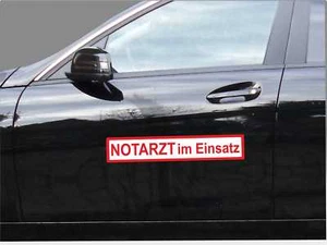 Magnetschild NOTARZT IM EINSATZ  40 x 8 cm zweifarbig Haftschild lackschonend - Bild 1 von 5