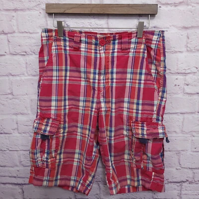 Pantalones Cortos de Carga Urban Pipeline a Cuadros para Hombres 30x11 Rosa Ropa de Calle Informal Patinador Foto 1 de 4