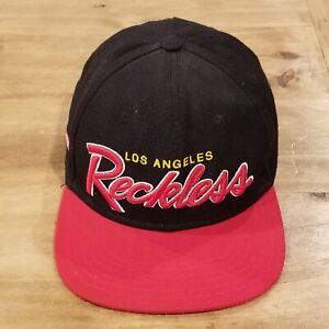 Young & Reckless Hat Cap Snapback Black Red Script Los Angeles One Size Wool