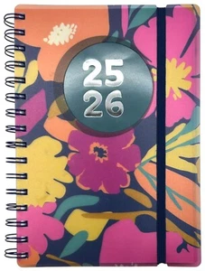 2025-2026 Académico A5 Día A Página Tropical Floral Cubierta Diario Año Escolar Maestro - Imagen 1 de 5