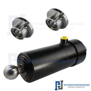 Cilindro telescópico 3 etapas Ø90/75/60 mm 580 mm carrera con 2x bandeja esférica 8T - Imagen 1 de 3