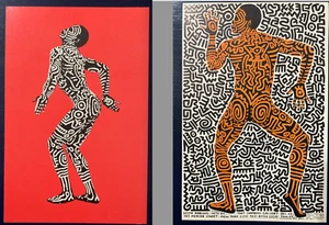 Two KEITH HARING Postcards from 1983 Tony Shafrazi Gallery Exhibition - Picture 1 of 4