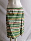 Boden Green Striped Knee Length Slightly A Line Lined Cotton Skirt Size 14
