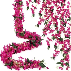 12pcs Artificial Bougainvillea Flowers Garland Totally 70.87 ft Fake Silk Bou... - Picture 1 of 7