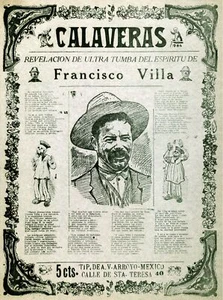 3221.Mexican Vintage Poster.Pancho Villa poetry.Calaveras.Mexico.Room Art Decor - Picture 1 of 1