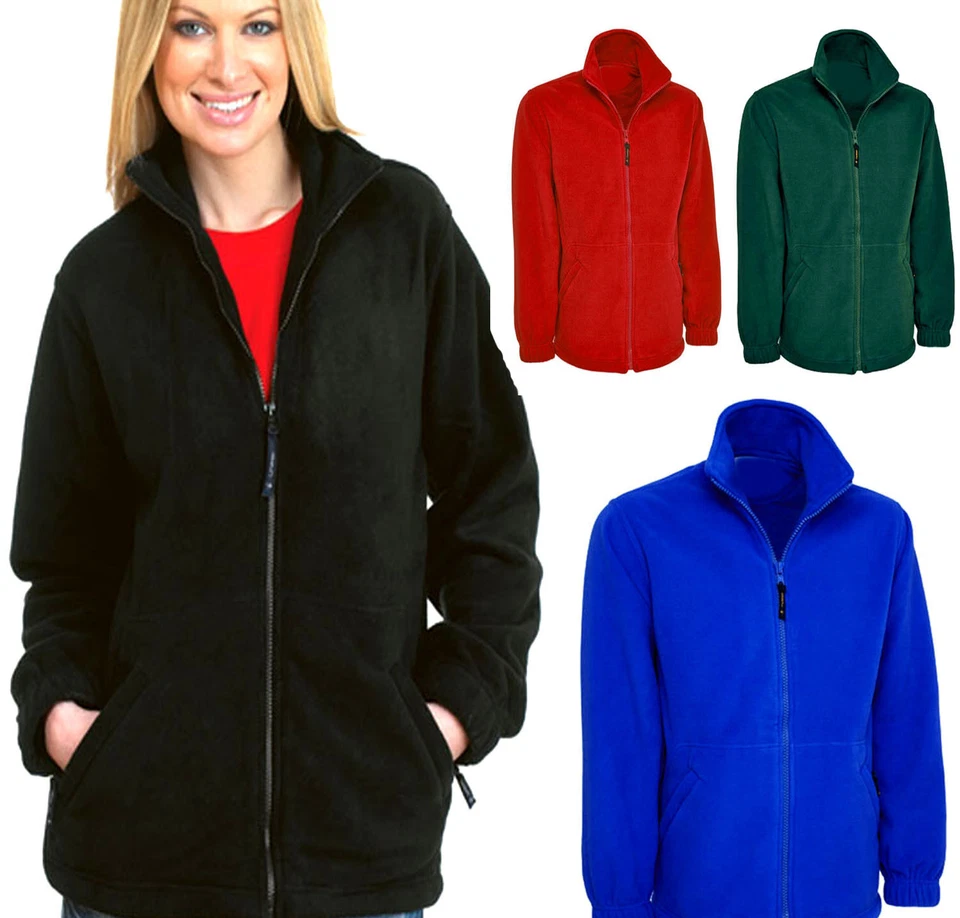 Ladies Loose Fit Plain Fleece Jacket Size 10 to 28 Plus Unisex NEW *UK STOCK* - Image 1 of 1