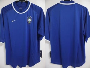 2000-2001 Brazil Brasil Canarinho Jersey Shirt Away Nike FIFA World Cup M BNWT - Picture 1 of 11