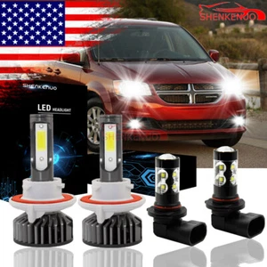 For Dodge Grand Caravan 2008-2010 LED Headlight Hi/Lo + Fog Bulbs 6500K Combo 4x - Picture 1 of 12