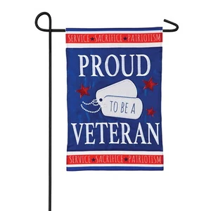 Orgulloso Veterano 169049 APLIQUE Bandera Jardín 12.5" x 18" - Imagen 1 de 1
