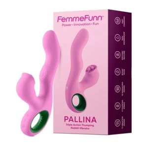 FemmeFunn Pallina Triple-Action Thumping Rabbit Vibrator - Pink - Picture 1 of 5