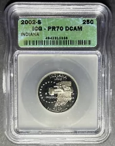 2002-S Proof Indiana Quarter ICG PR-70 DCAM, Buy 3 Items, Get $5 Off!! - Picture 1 of 2