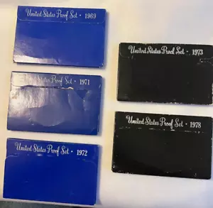 1969, 71, 72, 73 & 78 S US Mint Proof Sets OGP with Silver Kennedy & Eisenhower - Picture 1 of 6