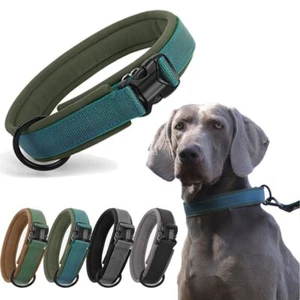 Reflective Dog Collar For M/L Dogs Soft Neoprene Padded Nylon Sturdy Adjustable - Picture 1 of 21