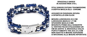 BRACCIALE UOMO ACCIAIO INOX BRACCIALI A CATENA MOTO POLSINO BICI BRACCIALETTO - Foto 1 di 6