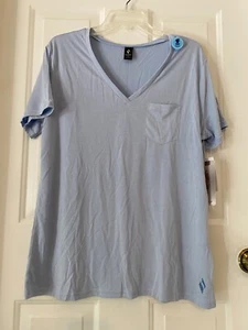 SKECHERS Tranquil V-Neck Pocket Tee TRANQUIL BLUE sz LARGE New with tags! - Picture 1 of 1