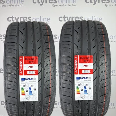 2X New 255 35 19 THREE-A P606 96Y XL 255/35ZR19 2553519 *B WET GRIP* (2 TYRES) - Image 1 of 3