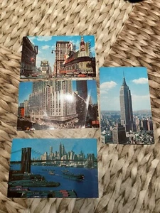 Vintage Lot/4 1960s New York City Postcards Unused Radio City Times Sq Empire St - Picture 1 of 6