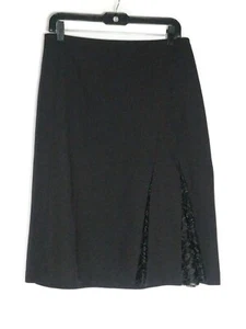 Apostrophe Essentials Black Lace Pleat Back Zip Pencil Skirt Size 10 - Picture 1 of 4