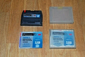 TWO x USED TRAVAN-3 MINICARTRIDGE 3.2GB BACK-UP TAPE PLUS OPTIONAL 2 x FLOPPIES - Picture 1 of 2