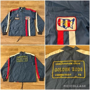 Vtg National Street Rod Association Sz M Racing Jacket Unlined W/ Patches NSRA - Picture 1 of 8
