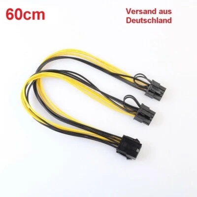 60cm 8Pin auf Doppel PCI-E 8Pin (6Pin + 2Pin) Grafik-Grafikkarte Netzteilkabel  - Bild 1 von 4