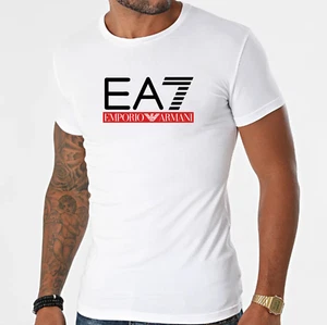Emporio Armani White Men's cotton T-Shirt EA Round Neck,Size M*L*XL*XXL,XXXL - Picture 1 of 3