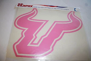 USF BULLS LOGO CAR & WINDOW DECAL, PINK 13 X 16 UNIVERSITY OF SOUTH FLORIDA - Picture 1 of 1