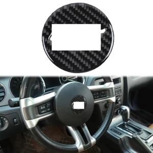 Real Carbon Steering Wheel Center Decor Sticker Trim for Ford Mustang 09-13 - Picture 1 of 11