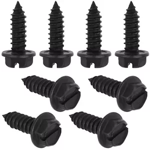 Black License Plate Screws 8 Pcs with Rust-Proof Finish, Stainless Steel License - Picture 1 of 14