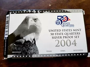 2004-S US 50 State Quarters "SILVER" Proof Set - Picture 1 of 6