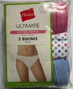 Hanes Women's Bikinis Panties Underwear 3-Pack Size 7 (40-41 inch) - Picture 1 of 2
