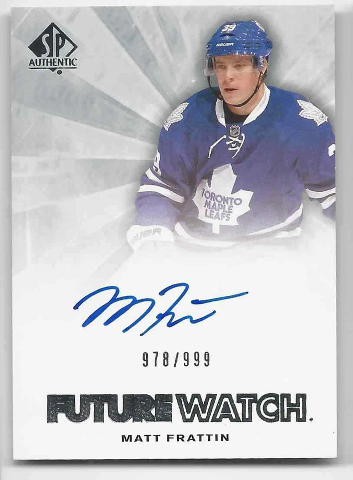 2011-12 SP Authentic Matt Frattin RC Auto 978/999 #232 - Image 1 of 2