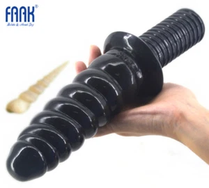 Women's Long Dildo Screw Handle Conch Butt Plug Fake Penis Masturbation Sex Toys - Picture 1 of 5
