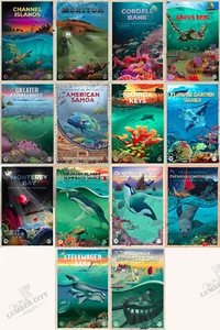 Satz (14) National Marine Sanctuary System Poster NOAA ozeanischer Druck 16"x24" - Bild 1 von 16