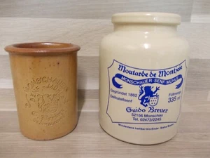Set von 2 Senftopfe aus Steingut von Monschauer Senf Mühle Guido Breuer 335ml - Bild 1 von 3