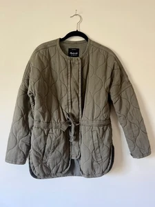 Madewell Steppjacke mit Kordelzug Damen Gr. M olivgrün Military Baumwolle - Bild 1 von 10