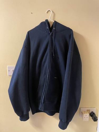 Supreme Mini Box Felpa con Cappuccio Logo Blu Navy Taglia Large